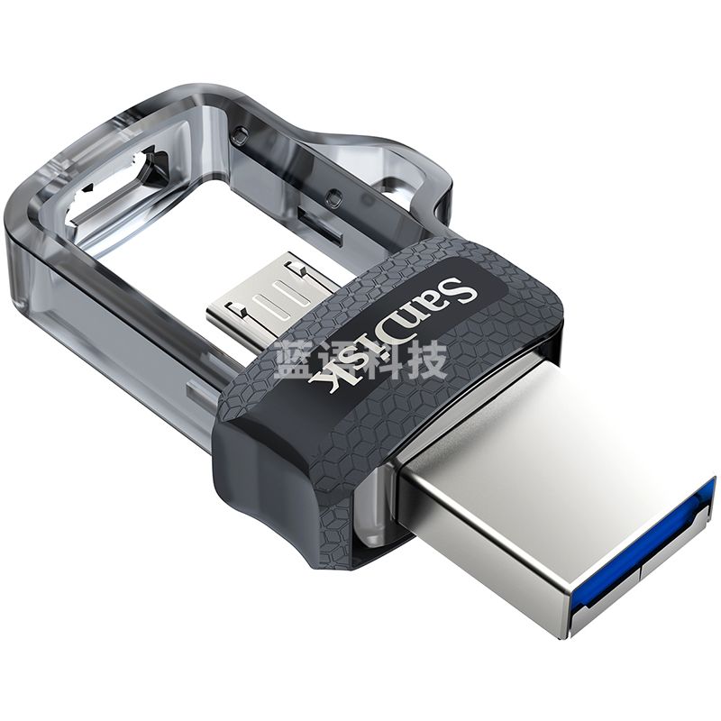闪迪128GB Micro USB接口 U盘 DD3酷捷 黑色 读速130MB/s 安卓手机平板三用 便携APP管理软件