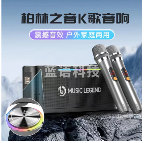 音乐传奇 MUSIC LEGENDK13新款音响柏林之声蓝牙音箱话筒一体自带声卡户外k歌专业低音炮便携式广场舞家庭KTV套装 新款｜官方直售｜K13｜黑｜300W 单话筒+遥控器+肩带