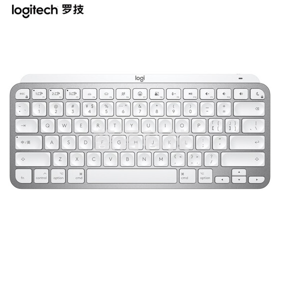 罗技大师系列 MX Keys Mini Mac版 简约无线背光键盘 浅灰色 蓝牙 办公 智能键盘