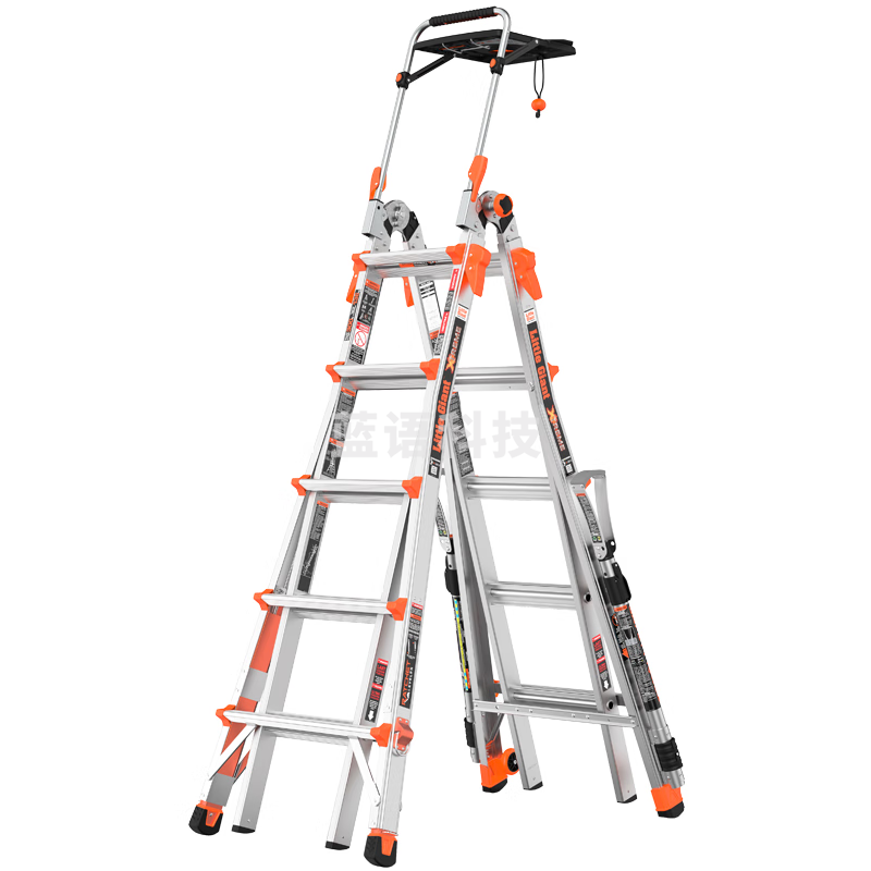 雷都捷特（LittleGiant）小巨人梯子伸缩人字梯铝合金加厚工程梯多功能室内外梯12822-818