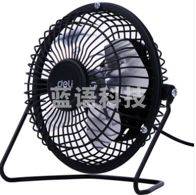 得力3680USB迷你风扇(黑)(台)4寸铁艺USB直供电