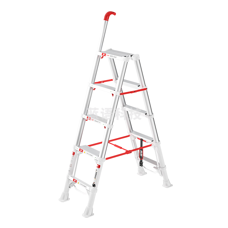 奥鹏梯子家用梯可折叠伸缩梯人字梯铝合金四步梯室内登高户外工程梯