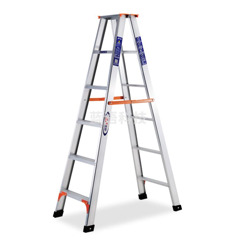 奥鹏梯子家用人字梯加厚折叠铝合金六步梯多功能双侧用工程楼梯