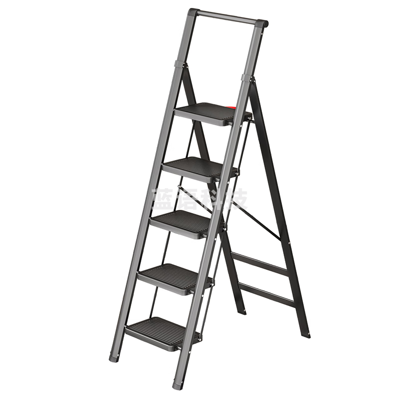 奥鹏梯子家用梯折叠人字五步梯室内登高工具爬梯扶手单侧工程梯
