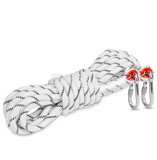 援邦 黑白12MM/40米 静力绳 登山绳户外安全攀登救援绳索速降装备