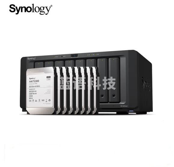 群晖 DS1823xs+企业级八盘位NAS磁盘列阵 96TB版（含8块群晖HAT3310 12TB）