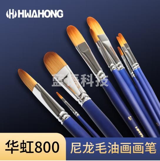 华虹（HWAHONG） 水彩笔 韩国进口800#勾线笔 描线笔 尼龙毛水粉笔油画笔 800全套12支