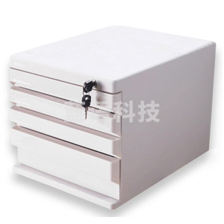 晨光ADM95297 灰色 四层桌面带锁文件整理盒 整理箱 抽屉式收纳盒 资料盒 单个装
