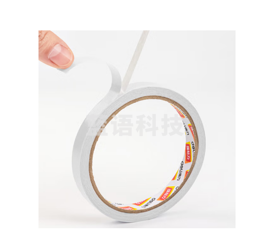 得力30401棉纸双面胶带12mm*10y*80um(白)(24卷/袋)