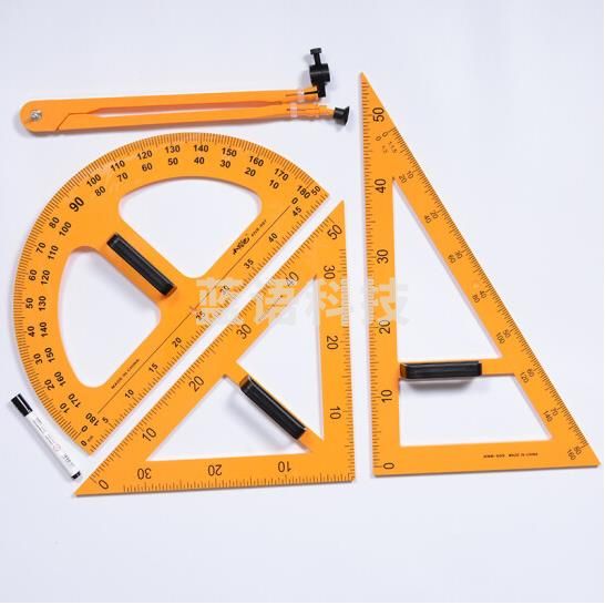 教学仪尺 教师黑板用尺 量角器 三角板 圆规套装 可拆手柄