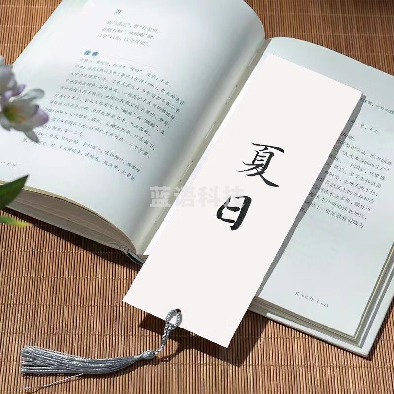 diy手绘空白书签古典中国风书法自写学生流苏书签纸送同学朋友 空白款书签