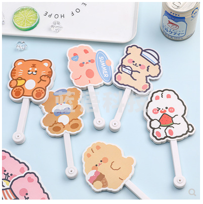 卡通六折扇 学生ins少女心手持折叠扇夏季可爱随身异型小扇子  随机8款/组