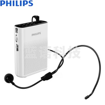 飞利浦(PHILIPS)SBM200 便携式扩音器小蜜蜂大功率教学专用导游腰挂扩音喇叭话筒腰麦插卡音箱播放器白色