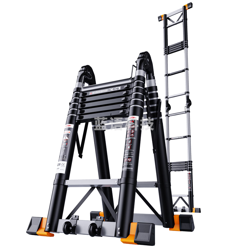 杜邦（DU PONT）伸缩梯家用安全梯工程折叠楼多功能铝合金竹节梯国标30步距2.2M