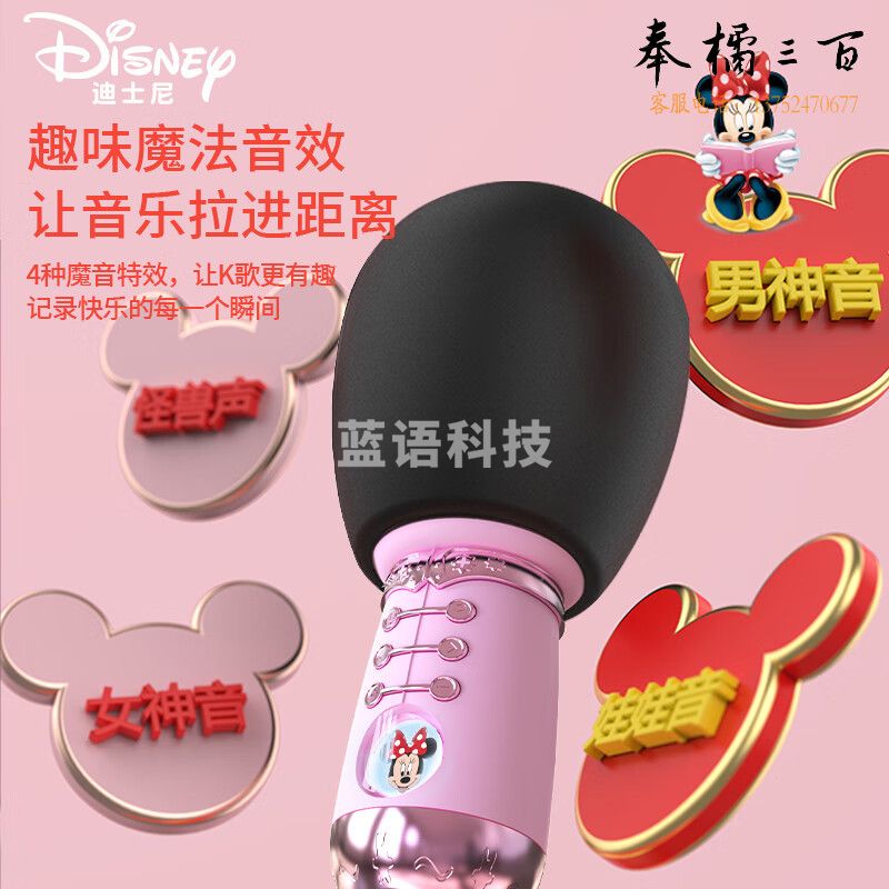 迪士尼（DISNEY）无线蓝牙 话筒麦克风音响一体 儿童礼物 适用于苹果华为小米等手机 CE-854V米妮粉