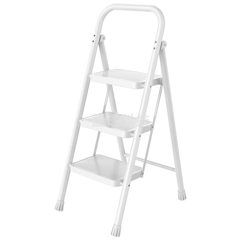 杜邦（DU PONT）梯子家用梯室内加厚碳钢人字梯多功能登高梯扶手梯【皓月白】3步