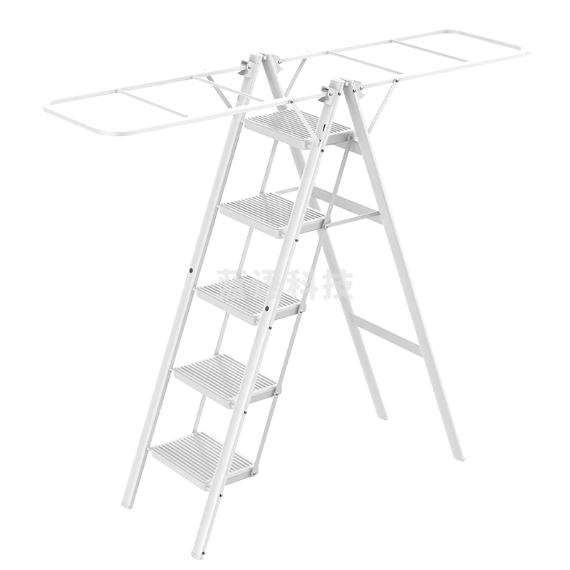 杜邦（DU PONT）梯子家用晾衣架两用多功能折叠人字梯晾晒免安装【皓月白】5步
