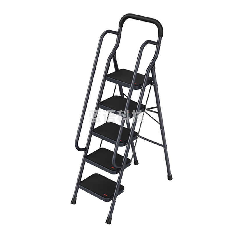 杜邦（DU PONT）人字梯家用梯折叠梯子登高梯扶梯伸缩梯带扶手碳钢梯五步