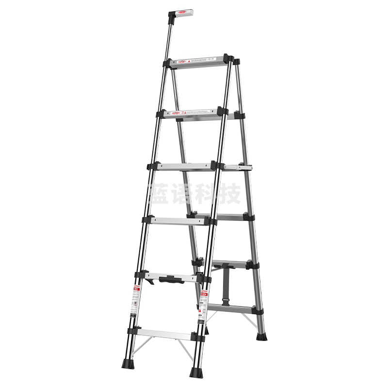 杜邦（DU PONT）梯子家用梯人字梯伸缩梯加厚折叠梯【一合即收】加强不锈钢6步