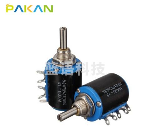 PAKAN 精密多圈线绕电位器 滑动变阻器 5圈可调电阻 WXD3-12 200R 短体 10只