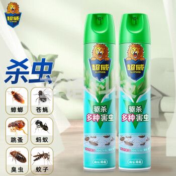 超威 杀虫剂喷雾蟑螂药蚂蚁药跳蚤药苍蝇药臭虫药蚊子药500ml*2薄荷清香