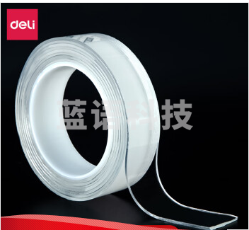 得力33603双面透明胶带30mm*3m*2mm(透明)(1卷/盒)