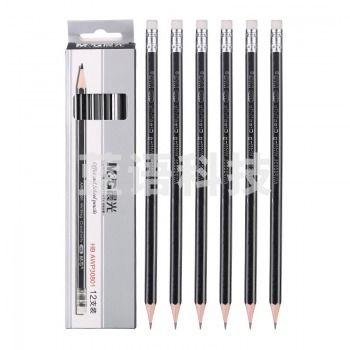 晨光（M&G）AWP30801 HB六角木杆铅笔带橡皮 12支/盒