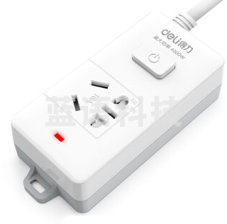 得力18277-02插座_1组_2米_PVC袋装(白)(只)