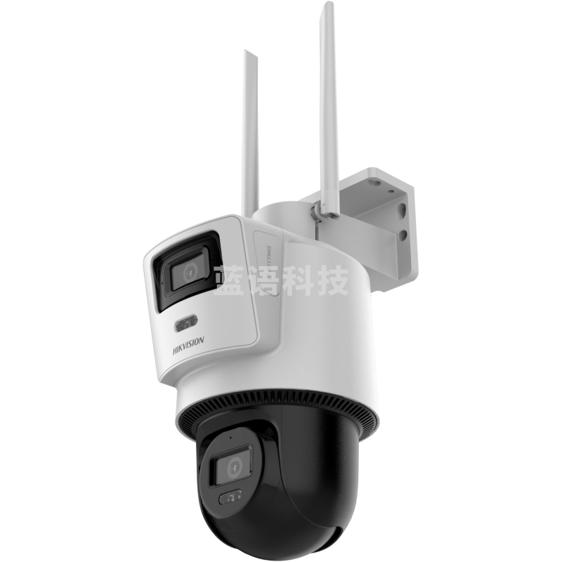 海康威视(HIKVISION)4G双摄像头终身免流量室外800万360度全景全彩家用监控器AI人车检测无限流量卡防暴雨