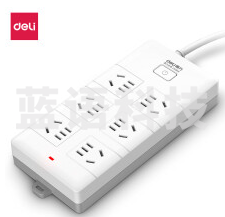 得力18261插座_6组_5米_PVC袋装(白)(只)
