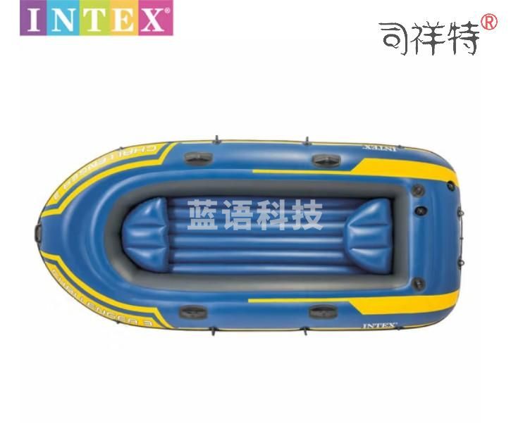 INTEX充气船 皮划艇 3人加厚 挑战者 成人 钓鱼船冲锋舟 橡皮艇