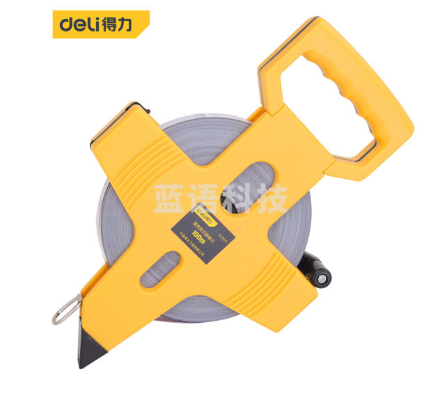 得力（deli） 架式手提插尺钢卷尺工程测量尺子100m*12.5mm DL9100