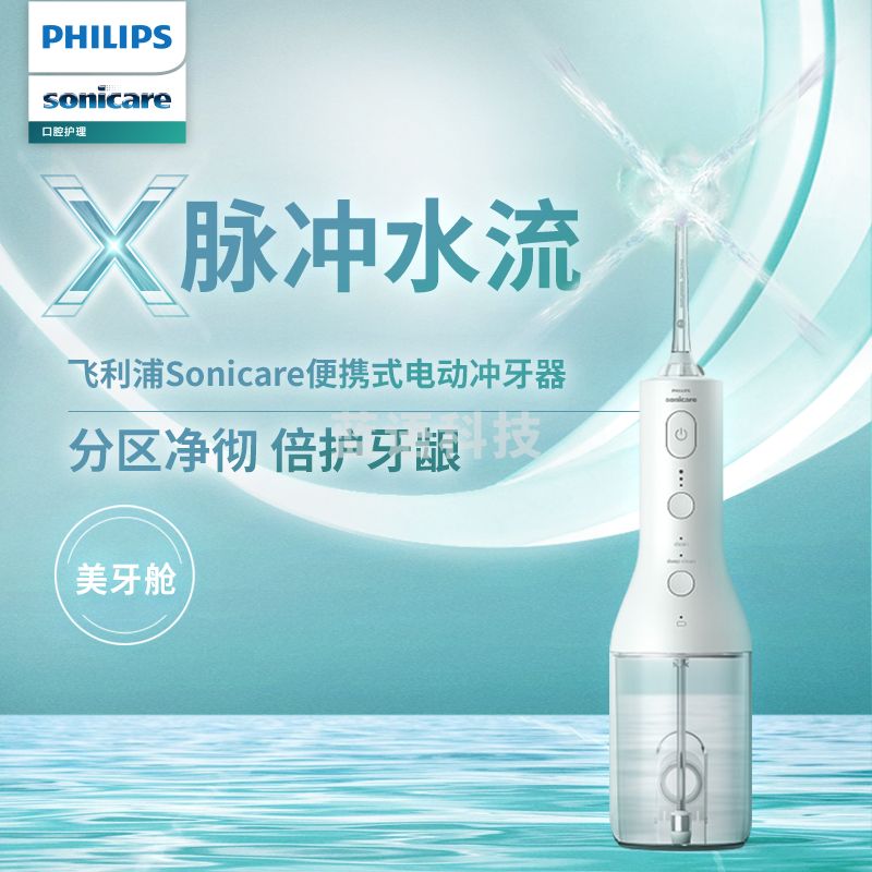 飞利浦（PHILIPS）电动冲牙器高频脉冲水牙线4向水流 HX3806/31