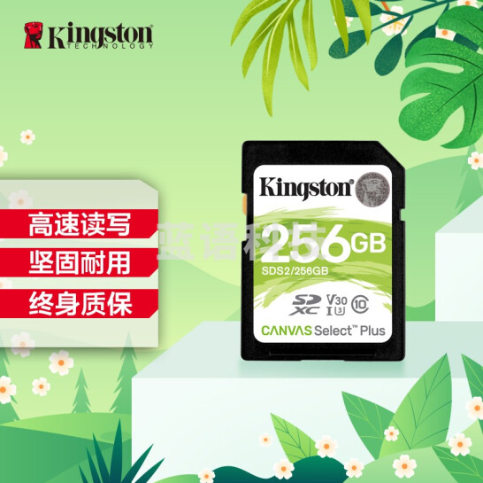 金士顿 Kingston SD 存储卡 SDS2 256GB U3 V30 内存卡 高速升级版 读速100MB/s 写速85MB/s 支持4K 高品质拍摄..