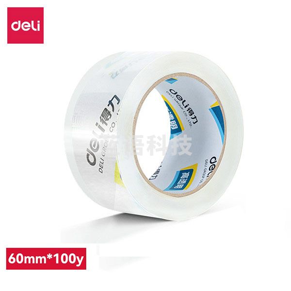 得力（deli） 30325 高透明封箱胶带打包胶带 60mm*100y*50um