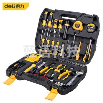 得力（deli）家用多功能五金工具箱套装手动工具组套电工汽车维修50件 DL1050
