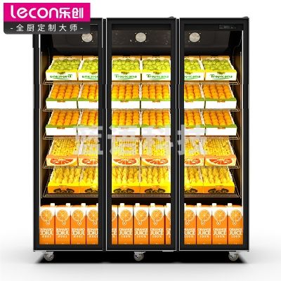 乐创 lecon LC-ZSG 三门水果展示柜保鲜柜冷藏柜风幕柜超市蔬菜冷藏柜商用冰箱展示柜风冷