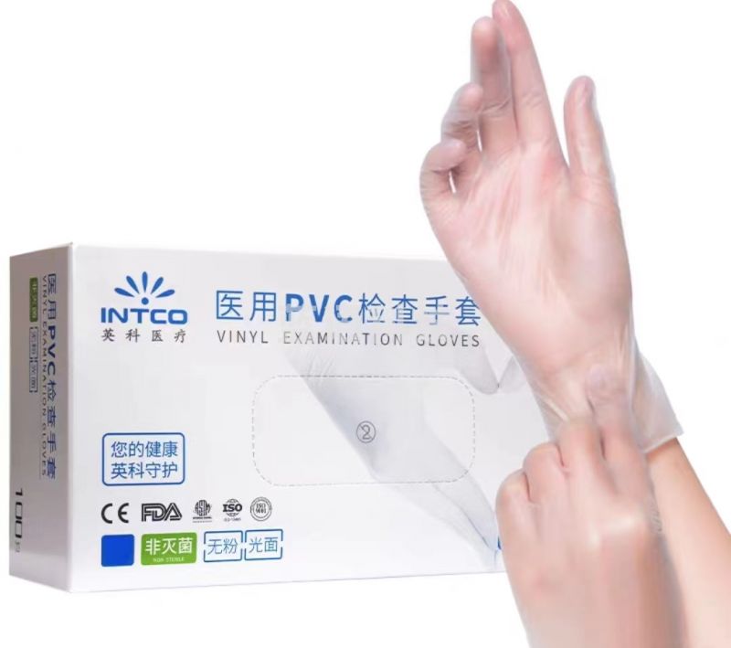 英科一次性手套PVC检查防护手套 透明色 M和L码【下单备注尺码】