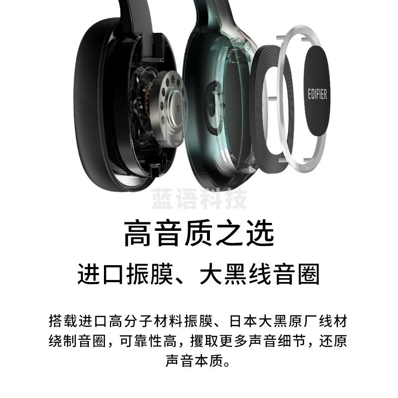 漫步者 （EDIFIER） USB K815头戴式电脑笔记本有线耳机在线教育听力对话耳麦黑色