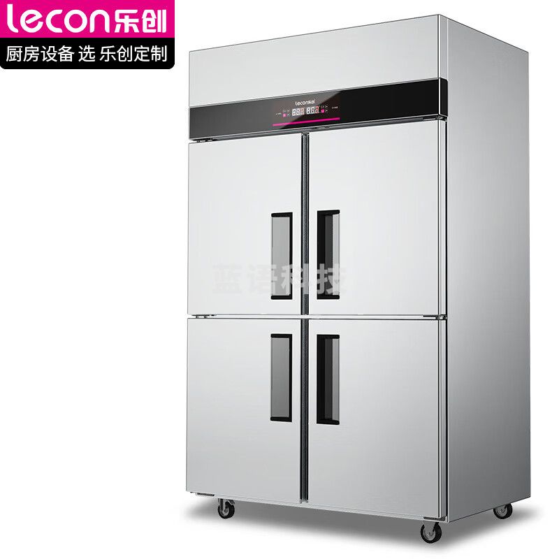 乐创（lecon）四门冰箱商用冰柜立式后厨房冷藏冷冻双温工程款 LC-J-YDG04C 801-1000L