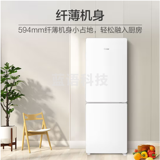 海尔（Haier）170升两门二门双门节能低噪风冷无霜小型家用电冰箱宿舍租房不占地方以旧换新BCD-170WLHC2Z0WV
