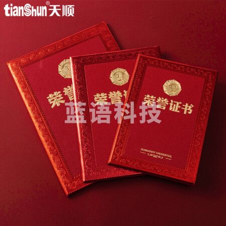 天顺A3荣誉证书6开10本证书红色经典获奖证书颁奖证书奖状 经典奖章款