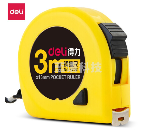 得力 8202 钢卷尺3m*13mm(单位：把)黄