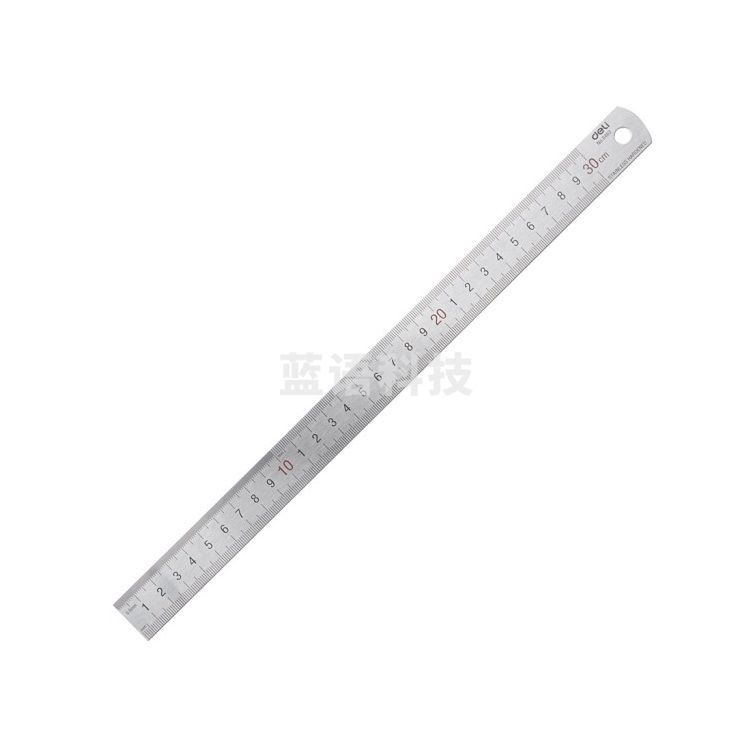 得力(deli)30cm不锈钢直尺 测量绘图刻度尺子 带公式换算表 8463