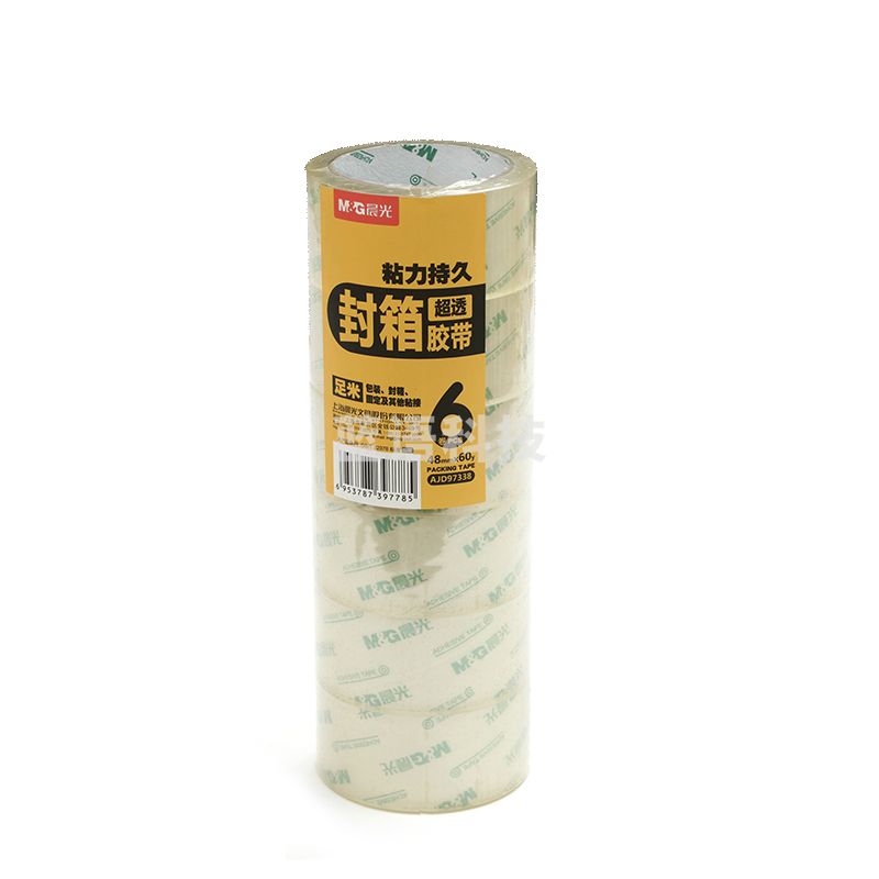 晨光（M&G）文具 12套/件 AJD97338普透封箱胶带超透明胶布快递打包胶带48mm*60y（54.9米/卷）6卷/筒