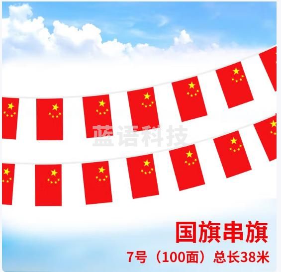 朗捷 7号小国旗中国五星红旗串旗国庆节装饰拉旗