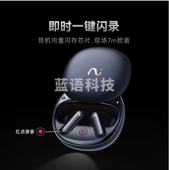 科大讯飞【高配旗舰】录音降噪会议耳机Pro2午夜蓝 一键闪录 主动降噪 同传听译 AI会议助理苹果华为通用