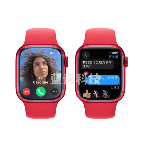 Apple/苹果 Watch Series 9 智能手表GPS款41毫米红色铝金属表壳 红色运动型表带S/M MRXG3CH/A