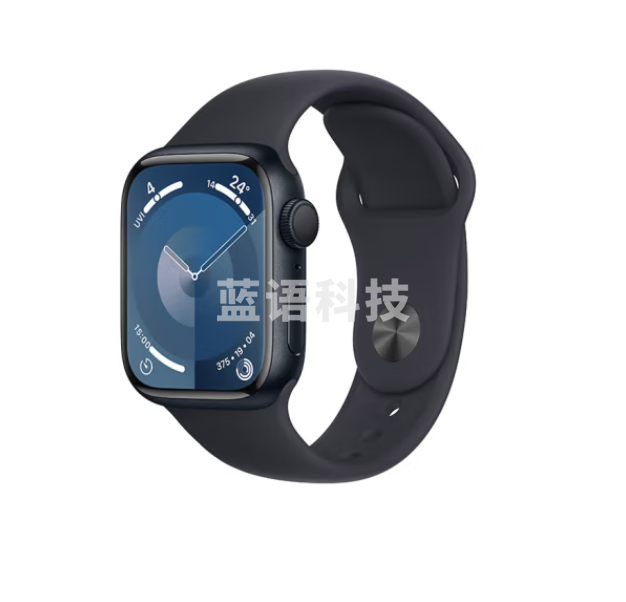 Apple/苹果 Watch Series 9 智能手表GPS款41毫米午夜色铝金属表壳 午夜色运动型表带S/M MR8W3CH/A
