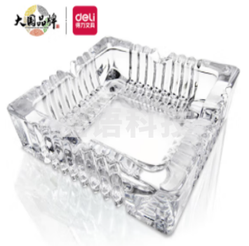 得力(deli)9579 玻璃方形烟灰缸150*150mm